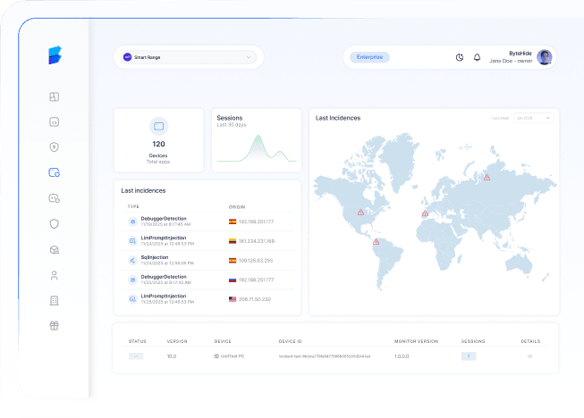 ByteHide Audit dashboard preview